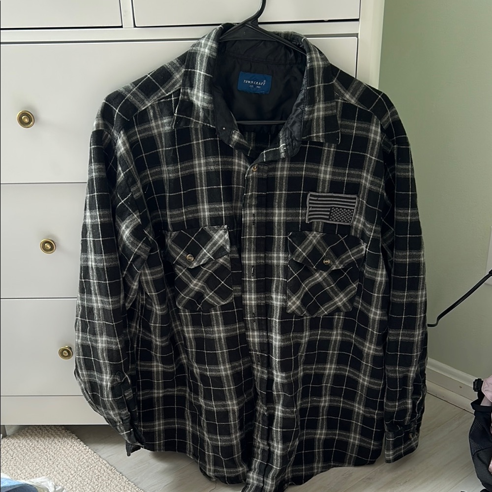 Men's Black Plaid Flannel